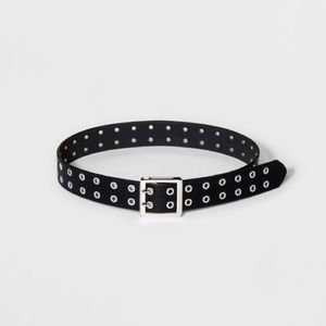 Black Adjustable Grommet Belt